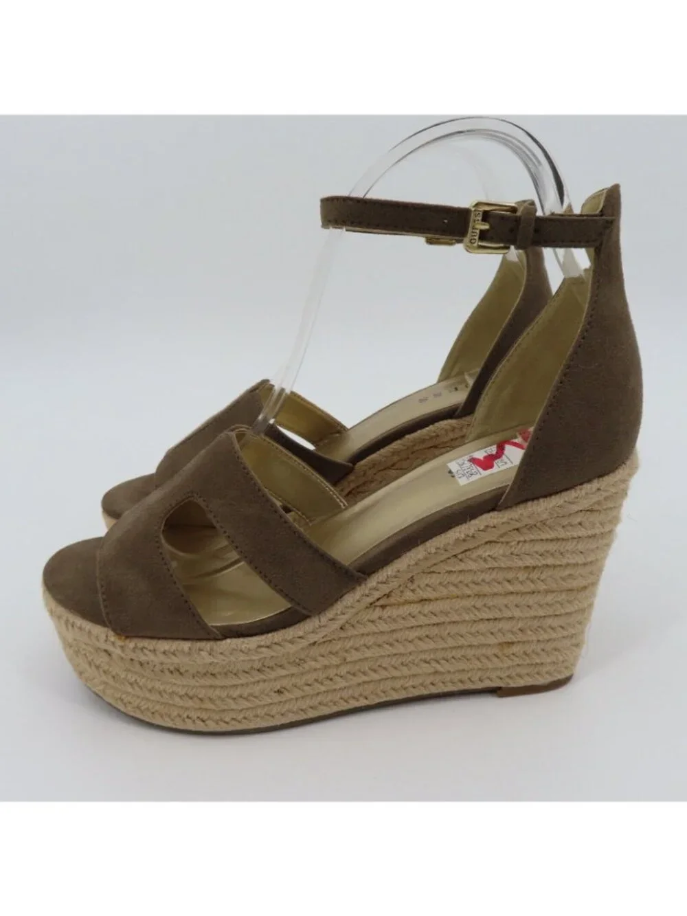 NEW Guess Women 8.5 Ayleen Brown Tan Espadrille Platform Wedge Sandals GFAyleen